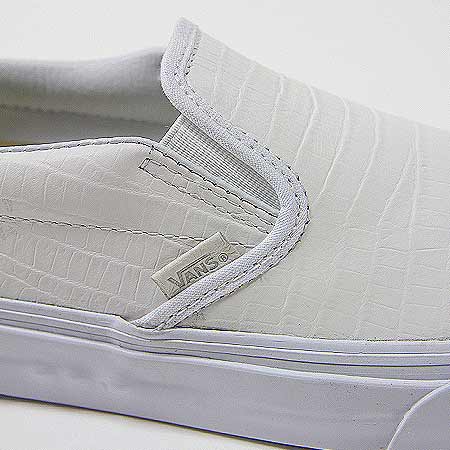 Vans Classic Slip-On CA Shoes, (Croc Leather) True White in stock at SPoT  Skate Shop