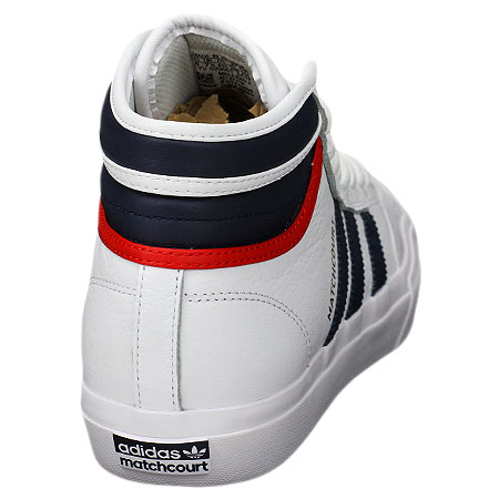 adidas Matchcourt High RX2 Shoes, Running White/ Collegiate Navy/ Scarlet  in stock at SPoT Skate Shop