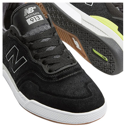 New Balance Numeric Brandon Westgate 913 Shoes, Black/ Grey/ Lime in stock  at SPoT Skate Shop