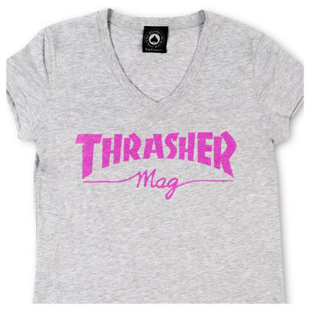Thrasher Magazine Girls Thrasher Mag Logo V-Neck T Shirt in stock at SPoT  Skate Shop