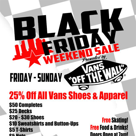 Black Friday Weekend Sale Presented by Vans Article at Skatepark of Tampa
