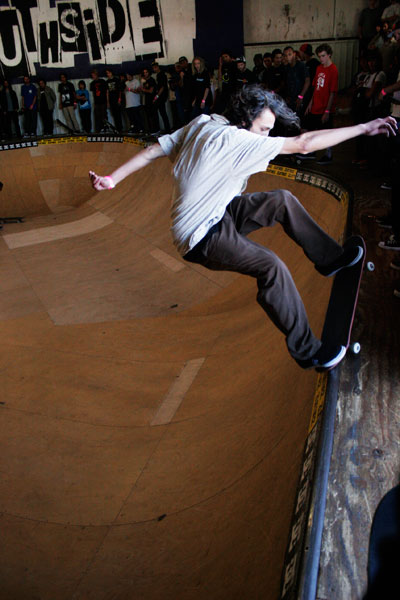 Evan Smith was ripping. Frontside nosegrind fakie