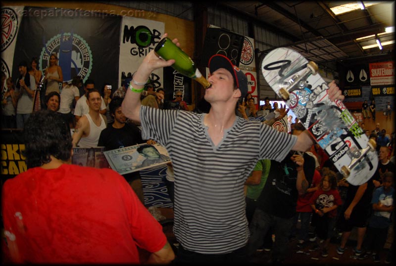 Drink up Lutzka, you just won Tampa Pro again