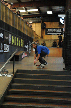 Jamie Foy barely cleared the rail