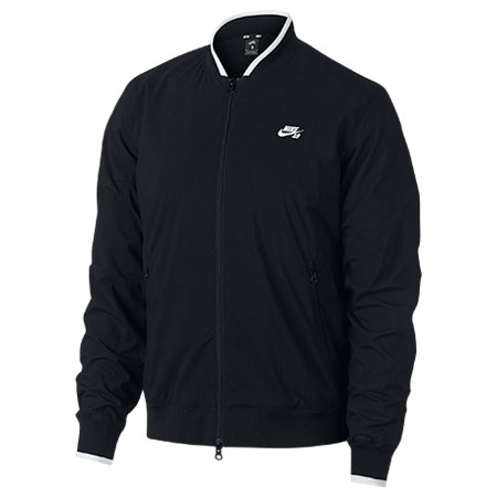 Nike SB Icon Bomber Jacket, Black/ Black/ White in stock at SPoT Skate Shop