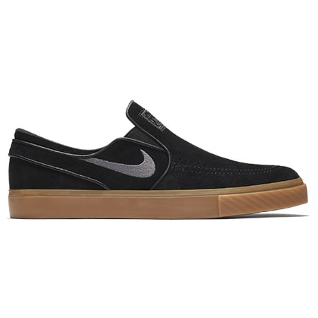 Nike Zoom Stefan Janoski Slip On Shoes, Black/ Gunsmoke/ Gum Light Brown in  stock at SPoT Skate Shop