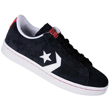 Converse Pro Leather Skate OX Shoes, Black Suede/ Red/ White in stock at  SPoT Skate Shop