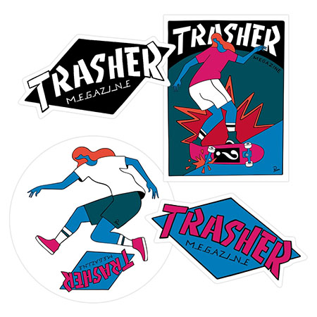 Thrasher Magazine Trasher Sticker Pack in stock at SPoT Skate Shop