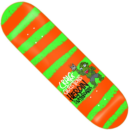 Heroin Skateboards Craig Questions Striped Icon Deck in stock at 