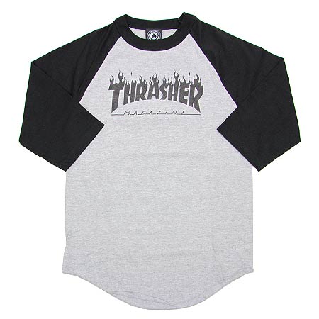 Thrasher Magazine Flame Logo 3/4 Sleeve Raglan T Shirt in stock at SPoT  Skate Shop