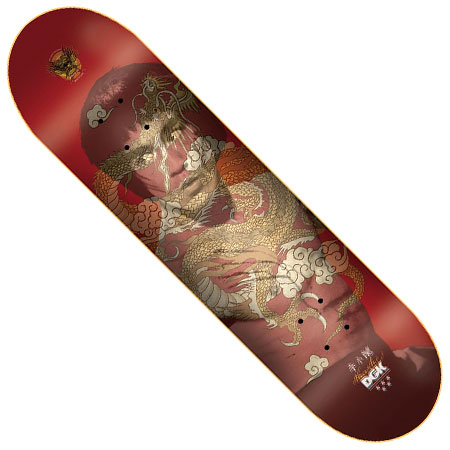 Bruce Lee Holographic Skateboard DGK Golden Dragon Red Lenticular Deck