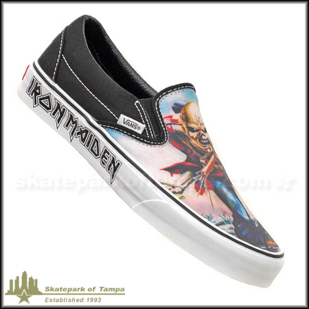 Vans Classic Slip-On Iron Maiden Trooper Shoes in stock at SPoT Skate Shop