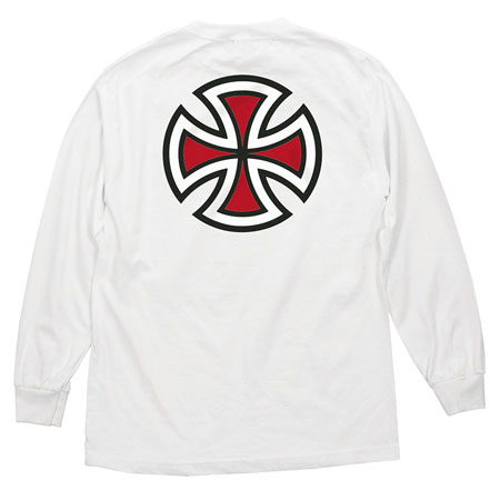 Independent Bar Cross Long Sleeve T Shirt White 