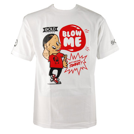 Gold Wheels Blow Me T Shirt in stock at SPoT Skate Shop