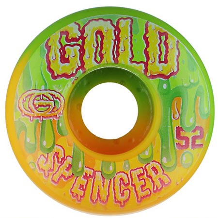 Gold 54mm Spencer Hamilton Skateboard Wheels With Bearings 
