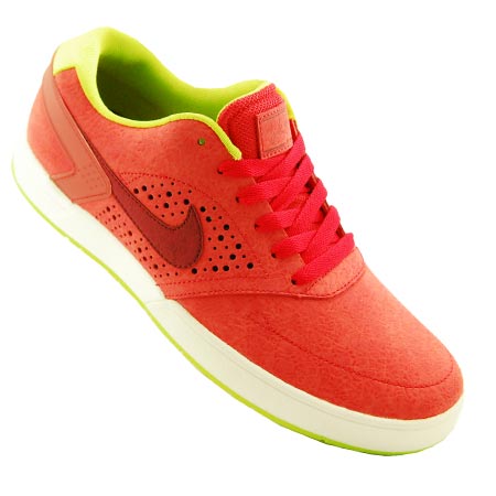 Nike Paul Rodriguez 6 Premium Shoes, Sunburst/ Team Red/ Atomic Green/ Sail  in stock at SPoT Skate Shop