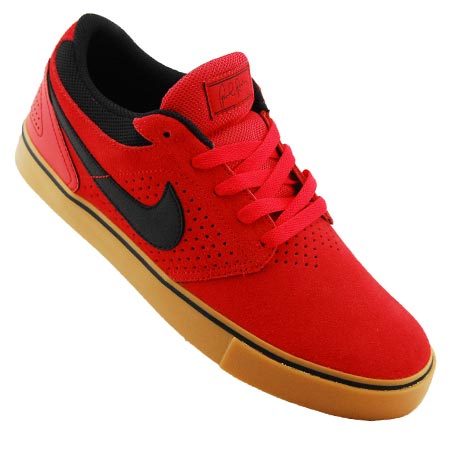 Nike Paul Rodriguez 5 LR Shoes, Red/ Black/ Gum Medium Brown in stock at SPoT Skate Shop