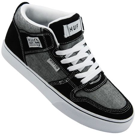 HUF Huf 1 Vulc Shoes, Black Suede/ Chambray/ White in stock at SPoT Skate  Shop