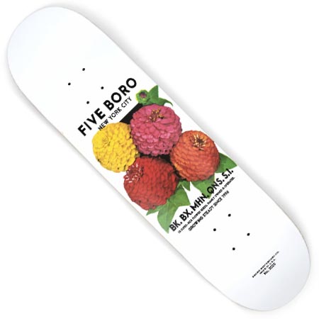 5Boro Red Flower Tee - White - KCDC Skateshop