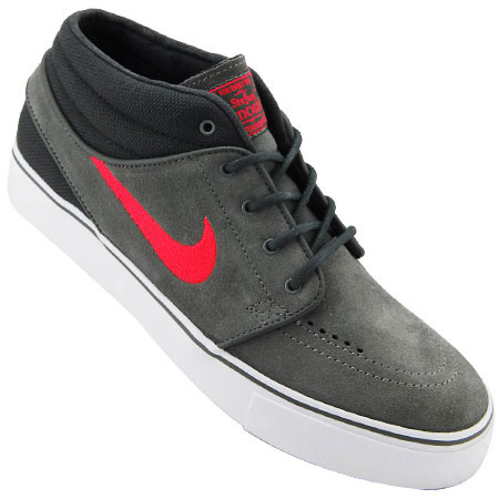 Nike Stefan Mid Shoes, Mercury Grey/ Red/ in stock at SPoT Skate Shop